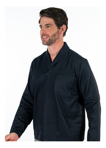 Camisa Gola Italiana Uniforme para Mecânico Manga Longa