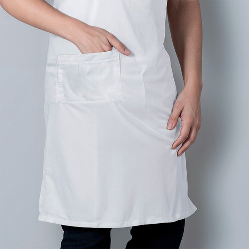 Avental Frente Branco Para Garçom Restaurante Profissional Pv
