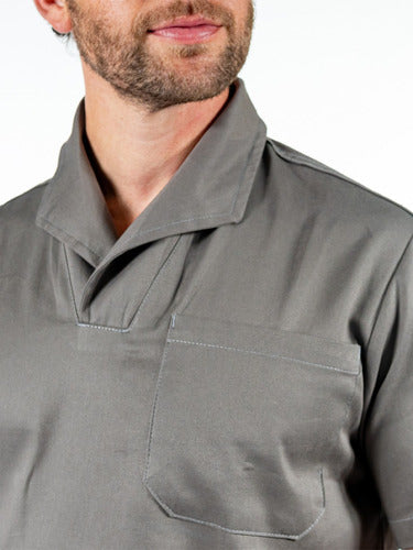 Camisa Jaleco Gola Italiana Profissional Para Obra E Serviços