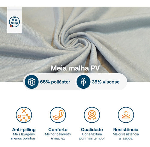 Tecido Meia Malha Pv 2 Metro: Polos Duráveis Para Uso Diário