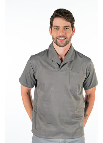 Camisa Jaleco Gola Italiana Profissional Para Obra E Serviços
