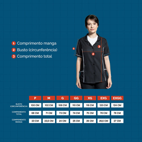 Kit 2 Conjuntos Uniforme Jaleco E Calça Para Faxineira E Babá