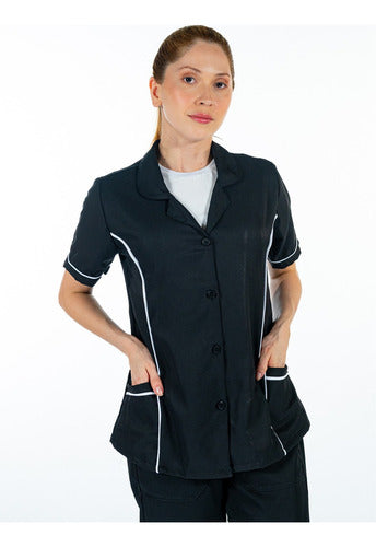 Kit 2 Conjuntos Uniforme Jaleco E Calça Para Faxineira E Babá