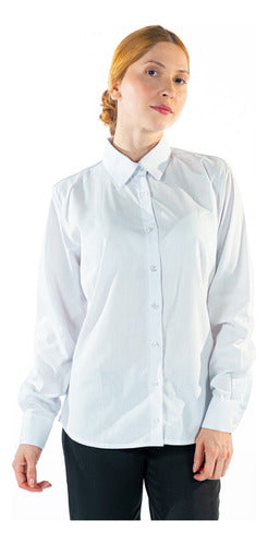Camisa Social Básica Feminina Uniforme Para Rotina Confortável