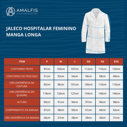 Jaleco Hospitalar Feminino Médica, Dentista E Fisioterapeuta