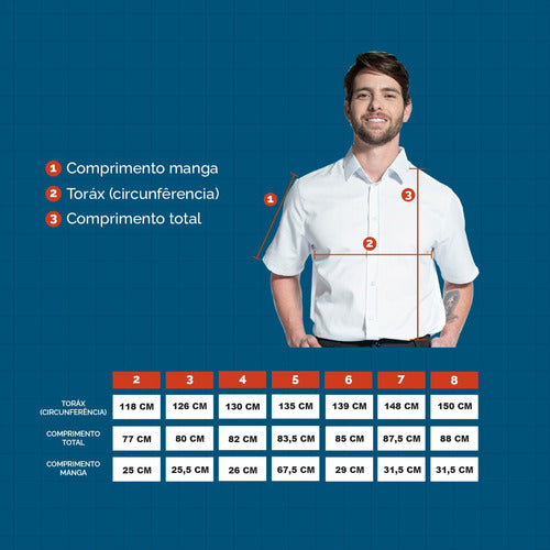 Camisa Social  Masculino Manga Curta Para Administrativo Premium