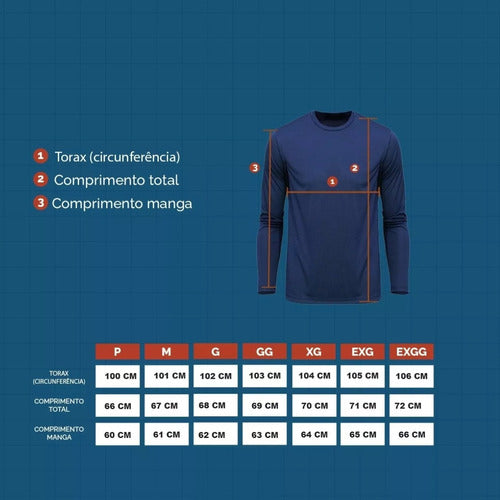 Camiseta Lisa Manga Longa Dry Fit Uv 50 Leve E Confortável