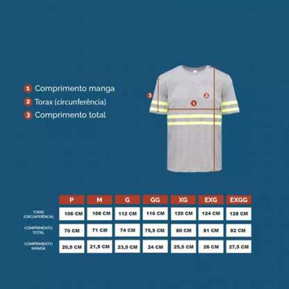 Camiseta Trabalho Profissional Refletiva Lisa E Confortável