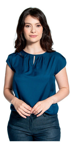 Blusa Feminina Lisa Manga Curta Para Trabalho Com Mega Conforto