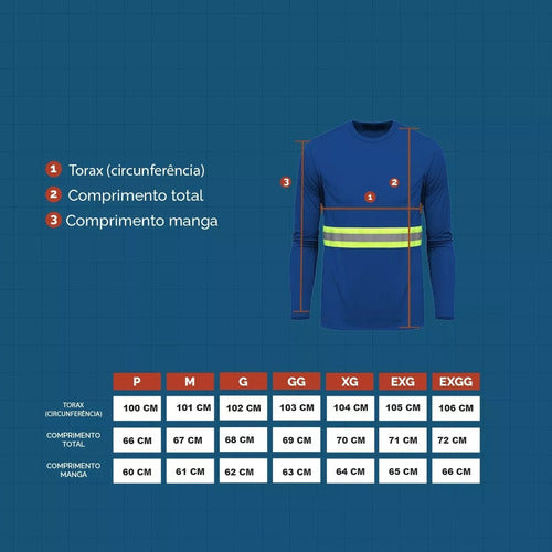 Camiseta Profissional Manga Longa Caimento Perfeito Premium