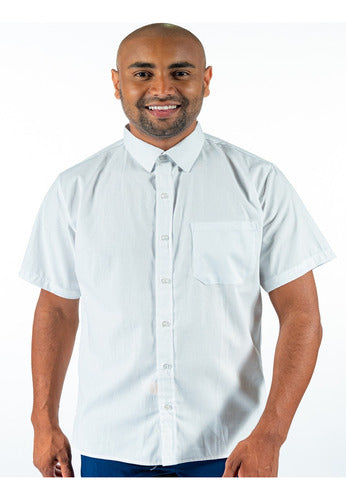 Camisa Social  Masculino Manga Curta Para Administrativo Premium