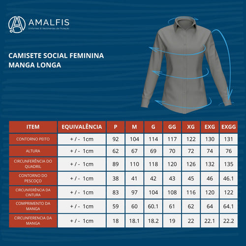 Camisa Social Básica Feminina Uniforme Para Rotina Confortável