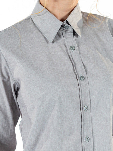 Camisa Social Básica Feminina Uniforme Para Rotina Confortável